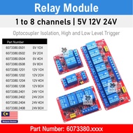 [8 Channel] Relay Module 1 Channel 2 Channel 4 Channel with Optocoupler 5V 12V 24V Relay Hi Low Sele