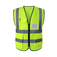 High Visibility Reflective Safety Vest Work Reflective Vest Multi Pockets Workwear Safety Waistcoat 