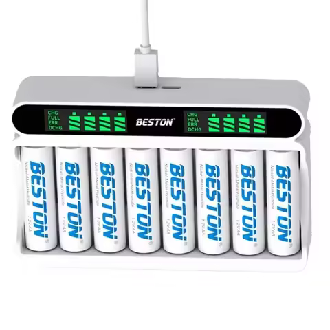 Fast Smart AA AAA Charger 8-Slot LCD Display Intelligent AA AAA Battery Charger for 1.2V AA AAA Ni-M