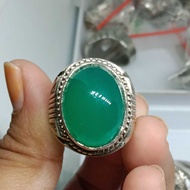 Cincin batu akik bacan palamea biru/ bacan cina manmade/ tidak asli