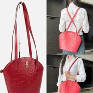 YSL 紅 肩背 後背 包包 復古