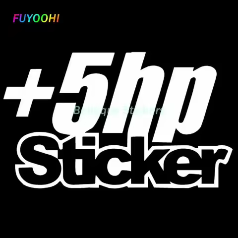 FUYOOHI Fashion Sticker +5HP Sticker KK Vinyl Decal Truck Window Funny Drift Motorcycle Helmet Trunk