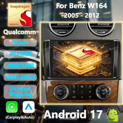Android 17 Car Radio Carplay Auto For Mercedes Benz GL ML W164 ML350 ML500 X164 GL35 GL45 2005 - 201