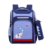 Balo chống gù cho bé đi học tiểu học form hộp đứng nhiều ngăn vải oxford cao cấp 3228