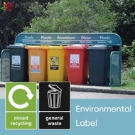 MIOSHOP 10PCS Trash Bin Stickers, Environment Friendly Weatherproof Recycle Sticker,  15x10mm Recycl