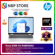 HP Envy X360 14-Fa0025AU 14'' WUXGA Touch 2-In-1 Laptop Glacier Silver ( Ryzen 5 8640HS, 16GB, 512GB SSD, ATI, W11, HS )