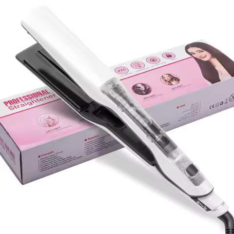 Steam Hair Straightener Professional Salon Nano Titanium Ceramic Steam Flat Iron Hair Straightening 