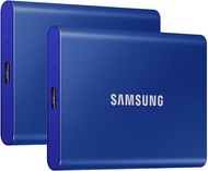 T7 Samsung MU-PC2T0H ขนาด1TB/2TB/4TB/6TB/8TB/10TB SSD พกพา USB 3.2 Gen2สีฟ้า (2แพ็ค)