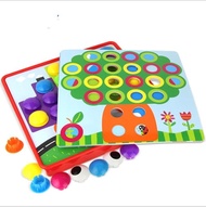 Button Toys for Children 3D Button Puzzles Composite Puzzle Creative Mosaic Mushroom Nail Kit Educat