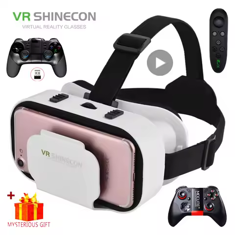 Shinecon Viar Virtual Reality VR Glasses Headset 3D Device Helmet Goggles Lenses For Smartphone Smar