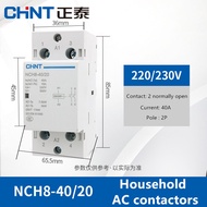 CHINT NCH8-40/20 Mini Single-phase AC Contactor 220V Din Rail Type Two Normally Opem 2P 40A