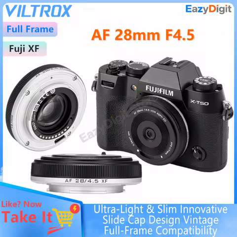 VILTROX AF 28mm F4.5 XF APS-C Auto Focus Lens for Sony E Ultra-Light and Slim Innovative Slide Cap D