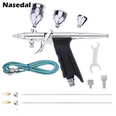 Nasedal 0.3mm 0.5mm 0.8mm Double Action Airbrush Spray Gun 2cc 5cc 13cc for Gundam Model Painting Na