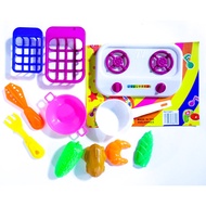 Kids Kitchen Set Plastic Cooking Set Children's Toys Laruan Lutuan