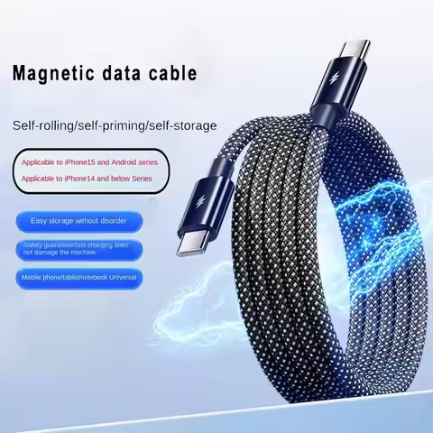 100W 60W Magnetic USB C to C PD 27W USB Cable For Apple iPhone 16 15 14 13 12 11 Pro Max 7 8 Plus XS