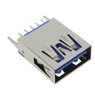 AF3.0 USB 180度立式15.0MM直腳無邊平口高速藍膠芯9針母頭插座