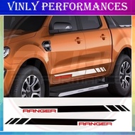 2pcs Car Side Door Stripe Stickers For Ford Ranger Raptor F150 Pickup Tuning Accessories Styling Graphics Auto DIY Vinyl