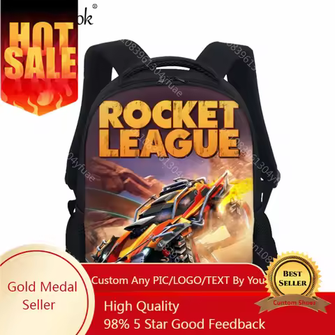 Fashion Kids School Bag Game Rocket League Graphic Print Backpack for Kindergarten Boys Practical Tr