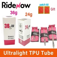 Ridenow Ultralight Bicycle Inner Tube 700 x 18 25 28 32 35 38C Road Bike TPU Tube 45 65 85mm Length 