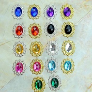 10pcs Acrylic Diamond Metal Hollow Bottom Support Sewing DIY Craft Corsage Stage Performance Costume