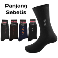 3 PASANG Kaos Kaki Kerja Panjang Betis Pria Dewasa / Kaus Kaki Kantor Motif Polos Tinggi Sebetis