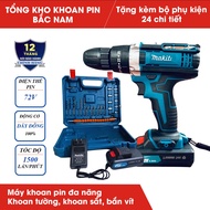 72v Makita 3 Function Battery Drill With Hammer - Free 24 Details Including Drills + Screw Drivers