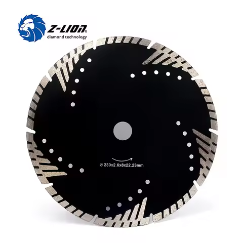 Z-LION 230mm Diamond Cutting Disc Granite Marble Saw Blade Turbo Diamond Segments 9 Inch Store Cutti