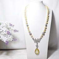 頂級黃金鋰雲母 金貝珠 雍容 招財 大寶石 胸針項鍊2用 單品 禮物