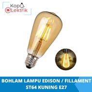 Edison / Fillament St64 Yellow E27 Light Bulb