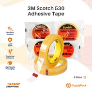 3M Scotch 530 Adhesive Tape 12mm 18mm 24mm - Clear Tape Stationery Tape  OPP Tape Packing Tape