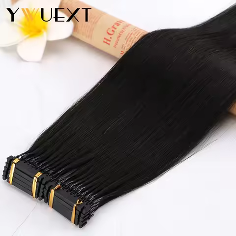 6D-1 Generation Hair Extensions Real Remy Human Hair Extension 1B# 02# 04# 60# 40-60cm 10Pcs /set In