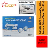 Promaster Laminating Film 54mm x 86mm(Motorcycle Road Tax Size) 150micron 100'Sheet