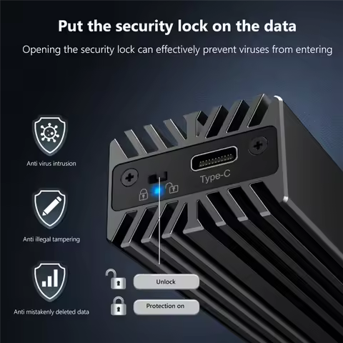 2025+ RGB SSD Enclosure M.2 NVME PCI-E to USB3.1 Gen2 Type-C JMS583 10Gbps SSD Case Radiator for 228