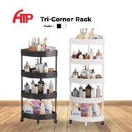 ATP Tri-Corner Rack 3/4/5 Tier Multi-Layer Bathroom Corner Shelf - White/Black