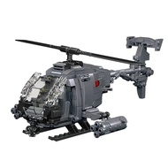Diy Military WWII AH-6i Helicopter Fighter Model Aircraft Soldier Building Blocks Sets Airplane Doll