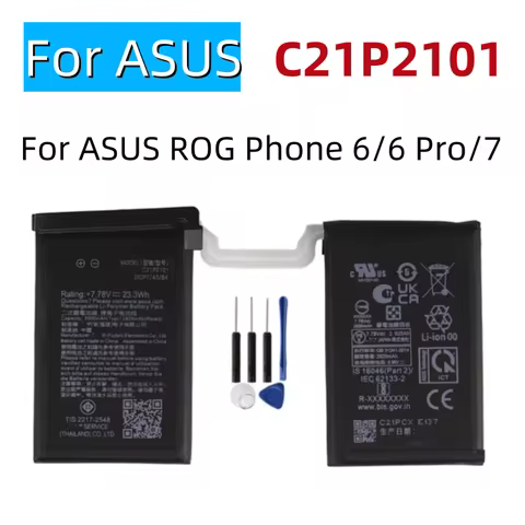 6000mAh C21P2101 Replacement Battery For ASUS ROG Phone 6 Phone 6 Pro Phone 7 Batteries + Free Tools