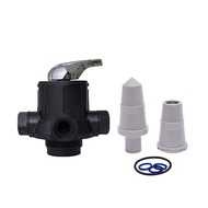 Manual Backwash Multi Port Control Valve for Outdoor Sand Water Filter System PVC Black / Stainless 