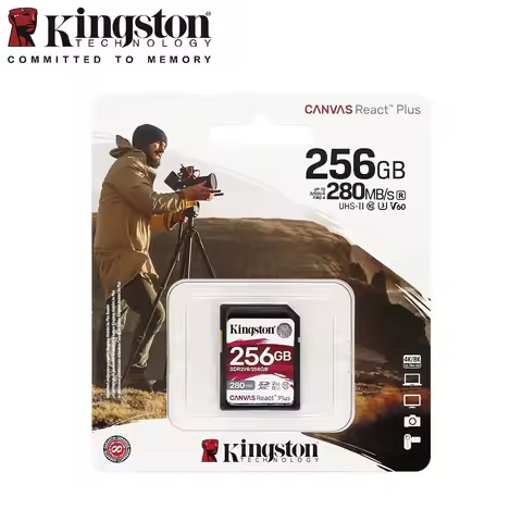 Kingston 128GB 256GB 512GB Canvas React Plus SD Card Class 10 UHS-II Cinema Cameras U3 V60 SDHC SDXC