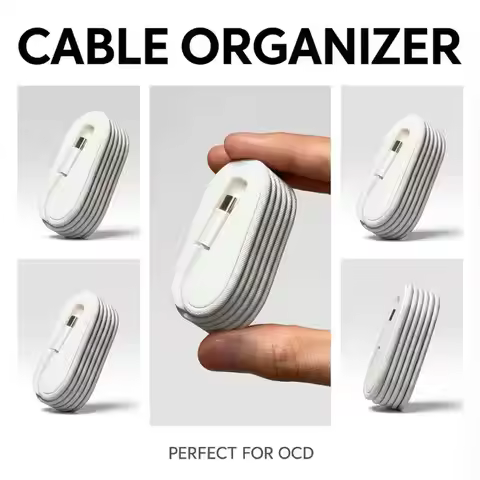 @*Portable Cable Winder Organizer Fit For 1m Braided Data Cable Desktop