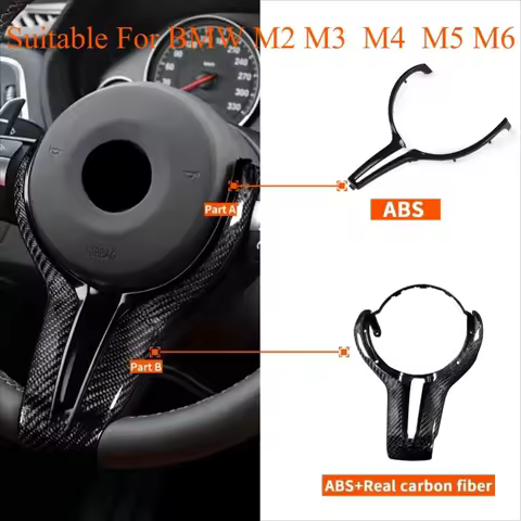 Replacement Style ABS/Carbon Fiber Steering Wheel Trim For BMW M2 F87 M3 F80 M4 F82 M5 F10 M6 F06