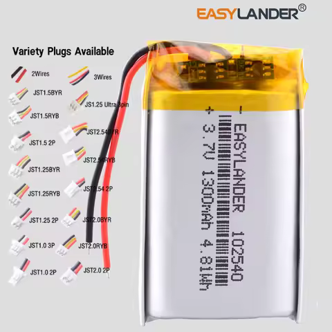 102540 3.7V 1300mAh Rechargeable Lithium Lipo Li-ion Polymer Battery