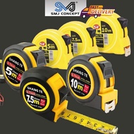 SMJ CONCEPT® Heavy Duty Measurement Tape With Lock | Metric And Imperial, Durable Steel Blade
