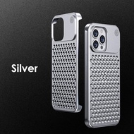 Metal Heat Dissipation Phone Case For iPhone 13 12 14 15 Pro Max Plus Cooling Fragrance Rimless Holl