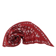【COACH】茶玫瑰圖案菱形絲巾/髮飾(紅色)/平行輸入