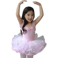 {Love Ballet} เด็กแขนยาวชุดรัดรูปยิมนาสติกสำหรับชุดบัลเล่ต์ Tutu ลูกไม้สีชมพูปมชุดเดรสเต้นรำ Ba สีชมพู