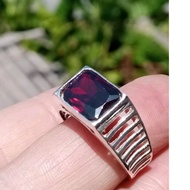 Size 57 Genuine Garnet Ring 8 10 Mm 92.5 Pure Silver
