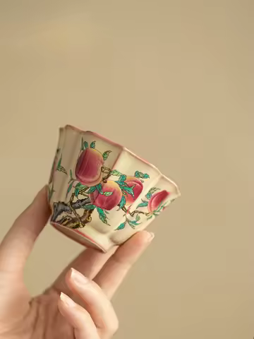 100ml Ru Kiln Pastel Peach Lard Jelly Teacup Elegant Tea Bowl Set Of Cups Tea-tasting Personal Cup J