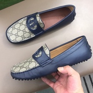 Original Gucci White Blue Loafer Shoes for Men