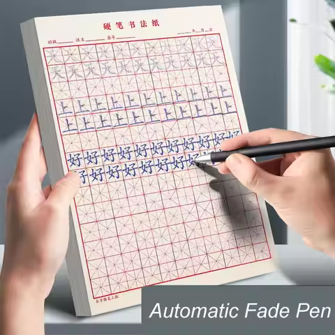 7pcs/set Blue Ink Automatic Fade Pen Kit Handwriting Refill Calligraphy Magic Pens 0.5mm Invisible I