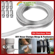 WAUREENSMITH Hose Clamps, Adjustable Large Hose Clamp Strap,  304 Stainless Steel Pipe Ducting Hose 